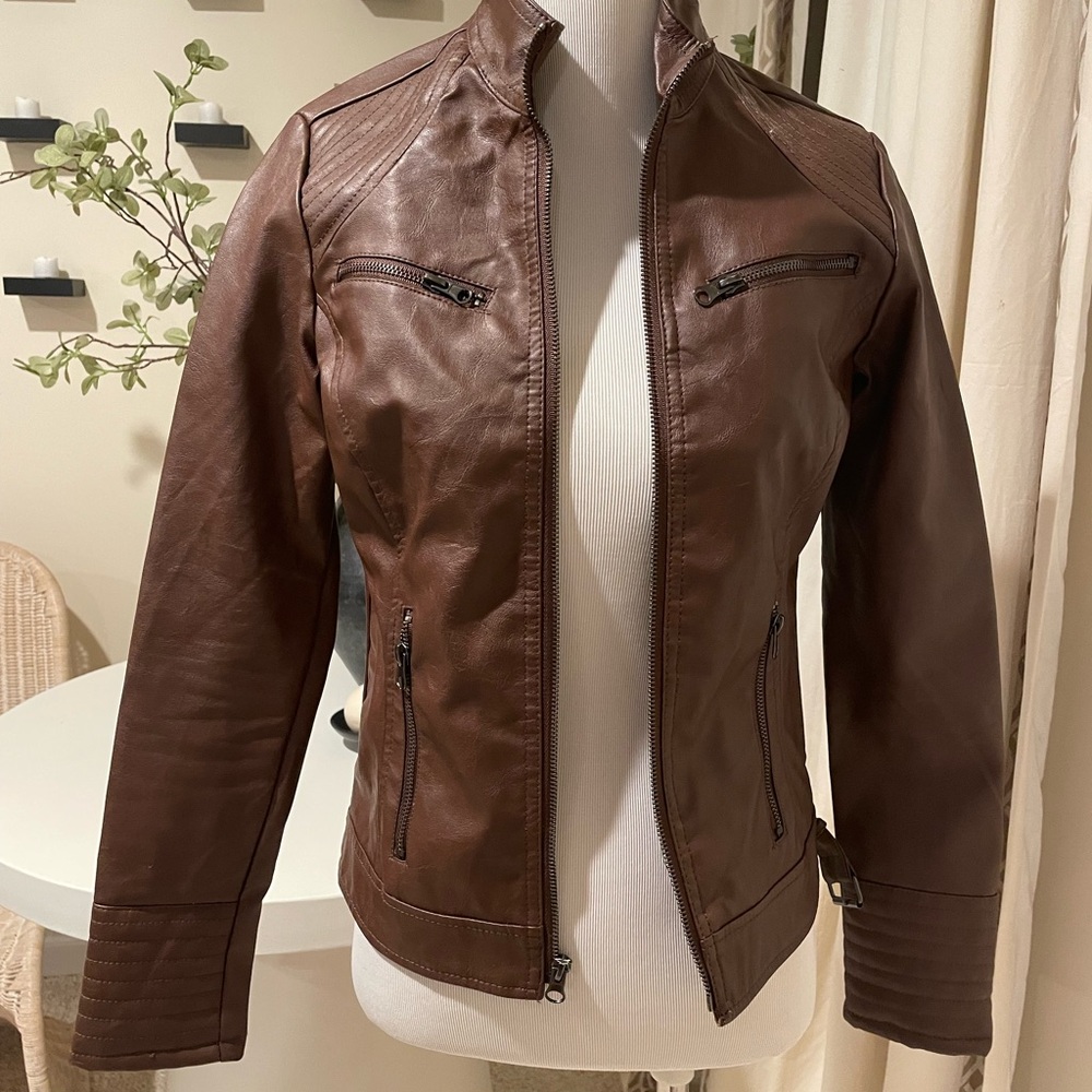 Maralyn & Me Chocolate Leather Jacket